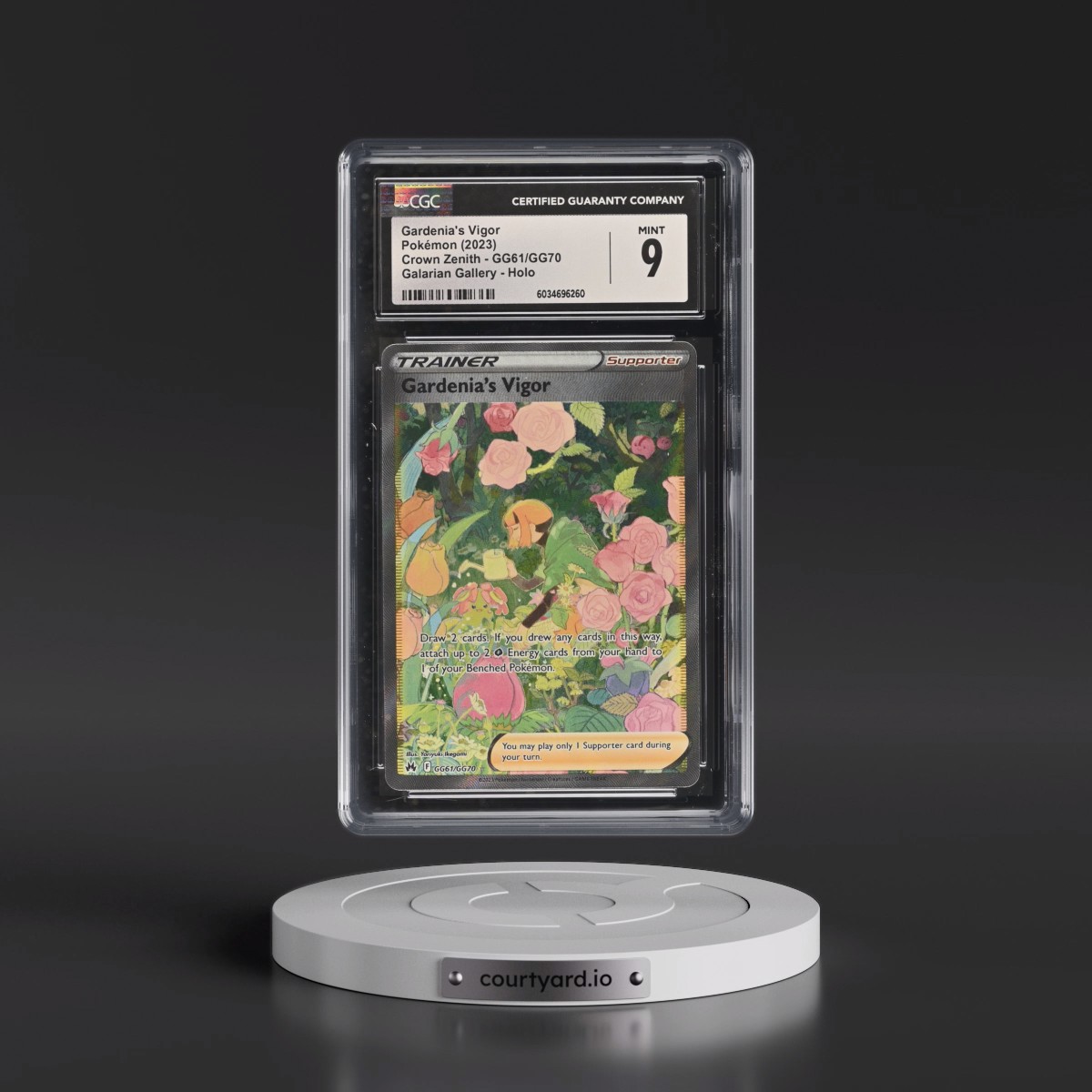 2023 Crown Zenith #GG61/GG70 Gardenia's Vigor - Galarian Gallery Holo (CGC 9 MINT)