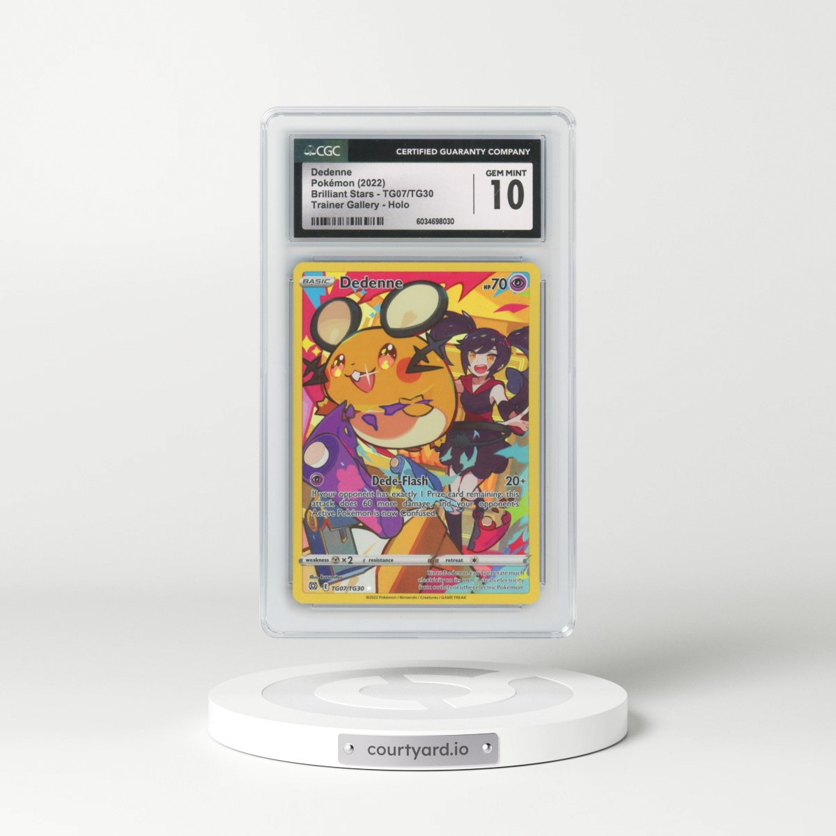 2022 Brilliant Stars #TG07/TG30 Dedenne - Character Rare (CGC 10 GEM MINT)