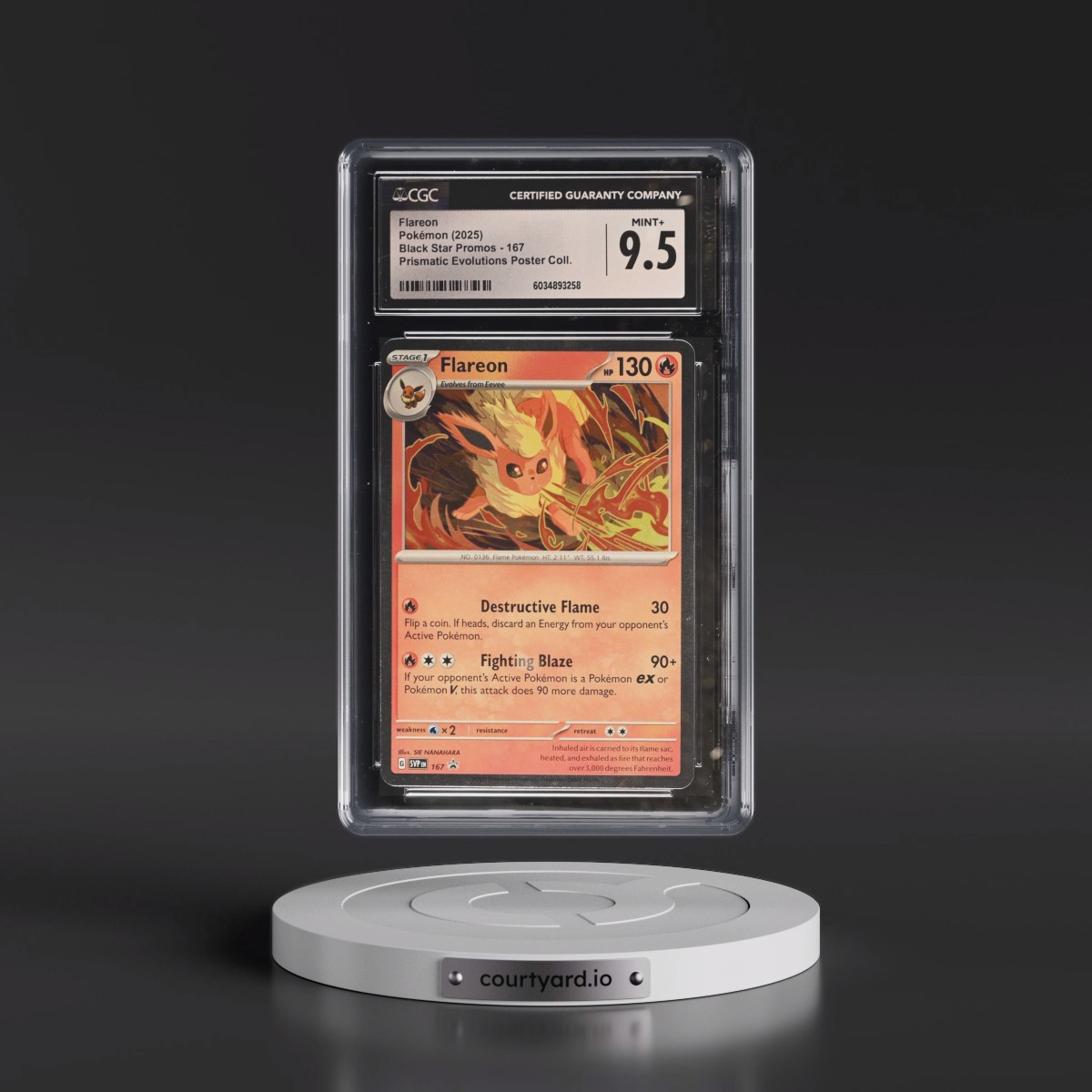 2023 Black Star Promos - Scarlet & Violet SVP EN #167 Flareon - Prismatic Evolutions Poster Collection (Cosmos Holo) (CGC 9.5 MINT+)
