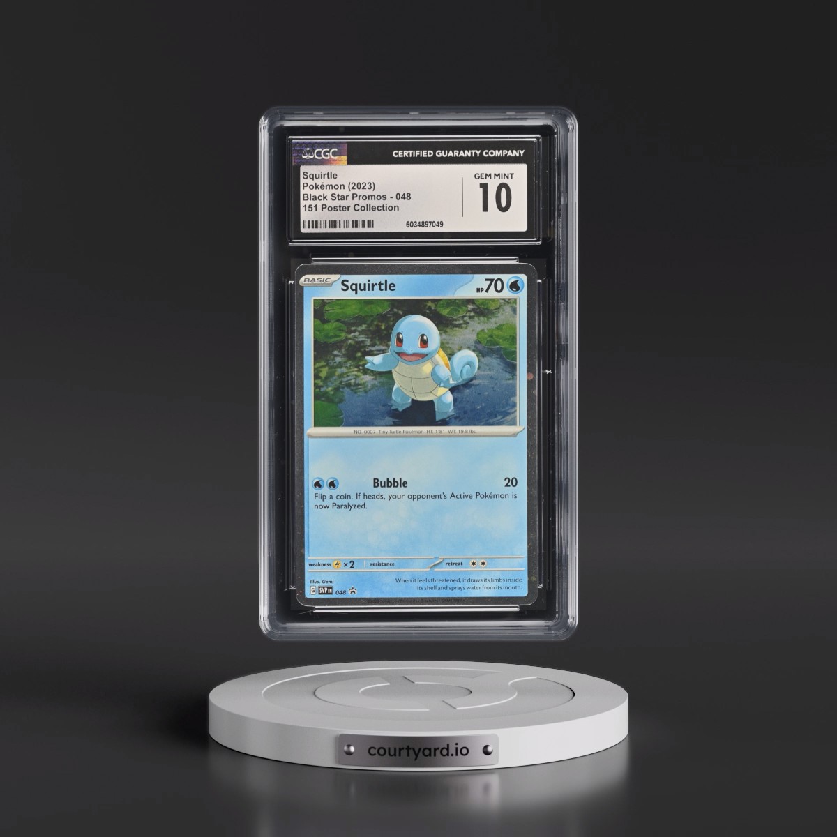 2023 Black Star Promos - Scarlet & Violet SVP EN #048 Squirtle - 151 Poster Collection (Cosmos Holo) (CGC 10 GEM MINT)