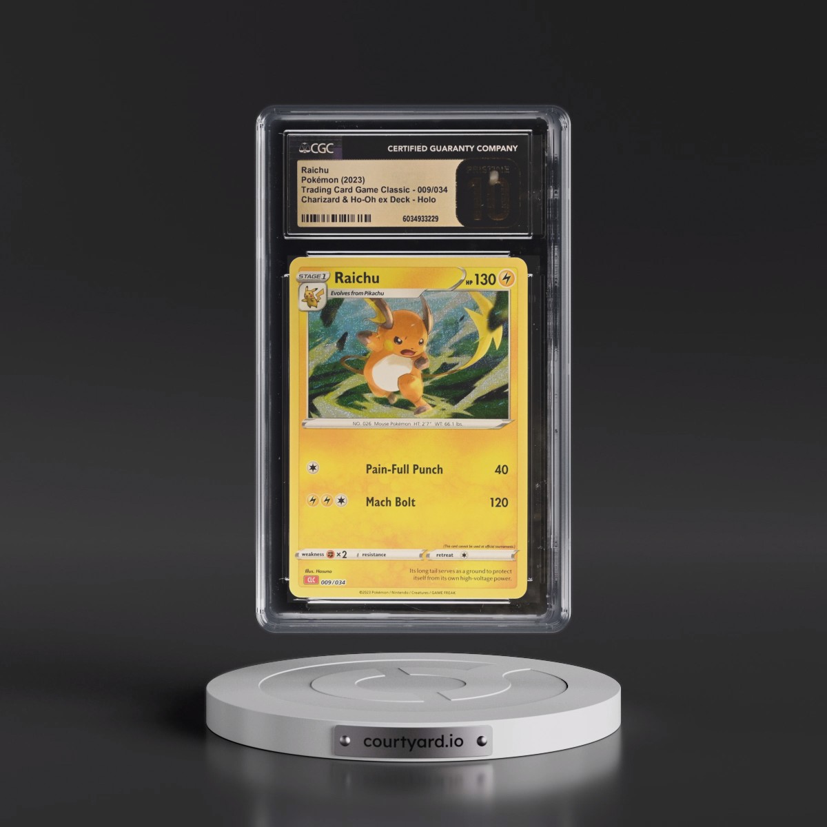 2023 Trading Card Game Classic - CLV, CLC, CLB #009/034 Raichu - Charizard & Ho-Oh ex Deck - CLC Holo (CGC 10 PRISTINE)