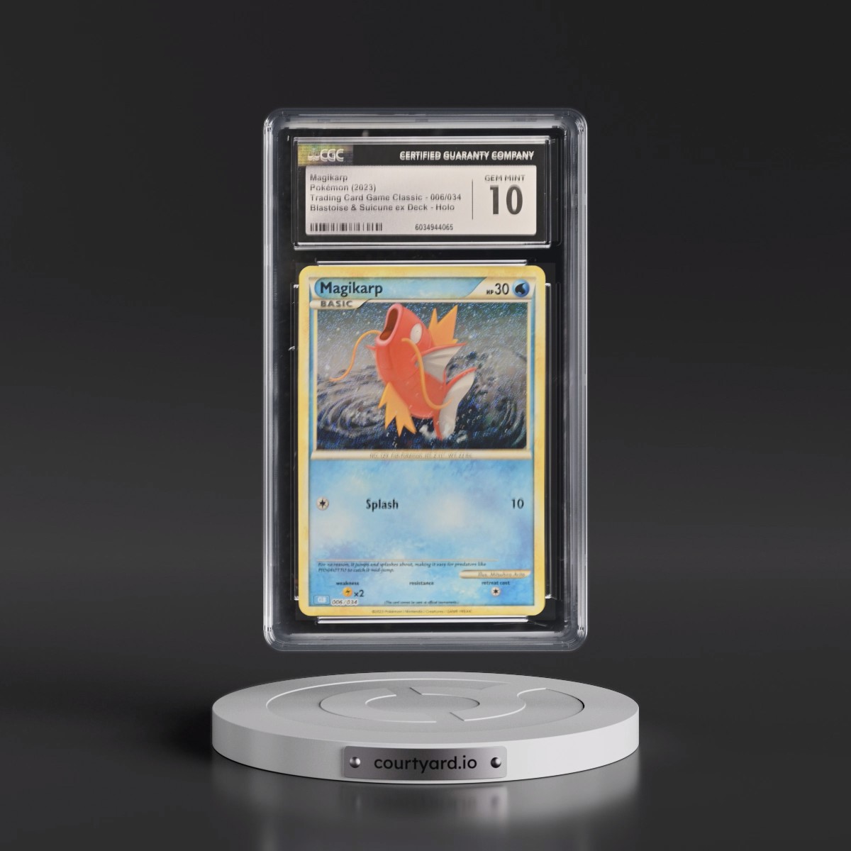 2023 Trading Card Game Classic - CLV, CLC, CLB #006/034 Magikarp - Blastoise & Suicune ex Deck - CLB Holo (CGC 10 GEM MINT)