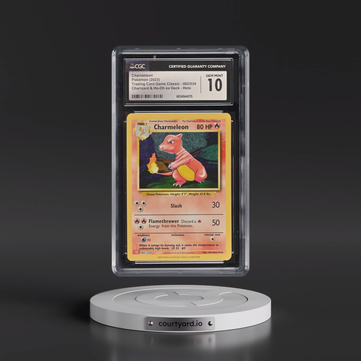 2023 Trading Card Game Classic - CLV, CLC, CLB #002/034 Charmeleon - Charizard & Ho-Oh ex Deck - CLC Holo (CGC 10 GEM MINT)