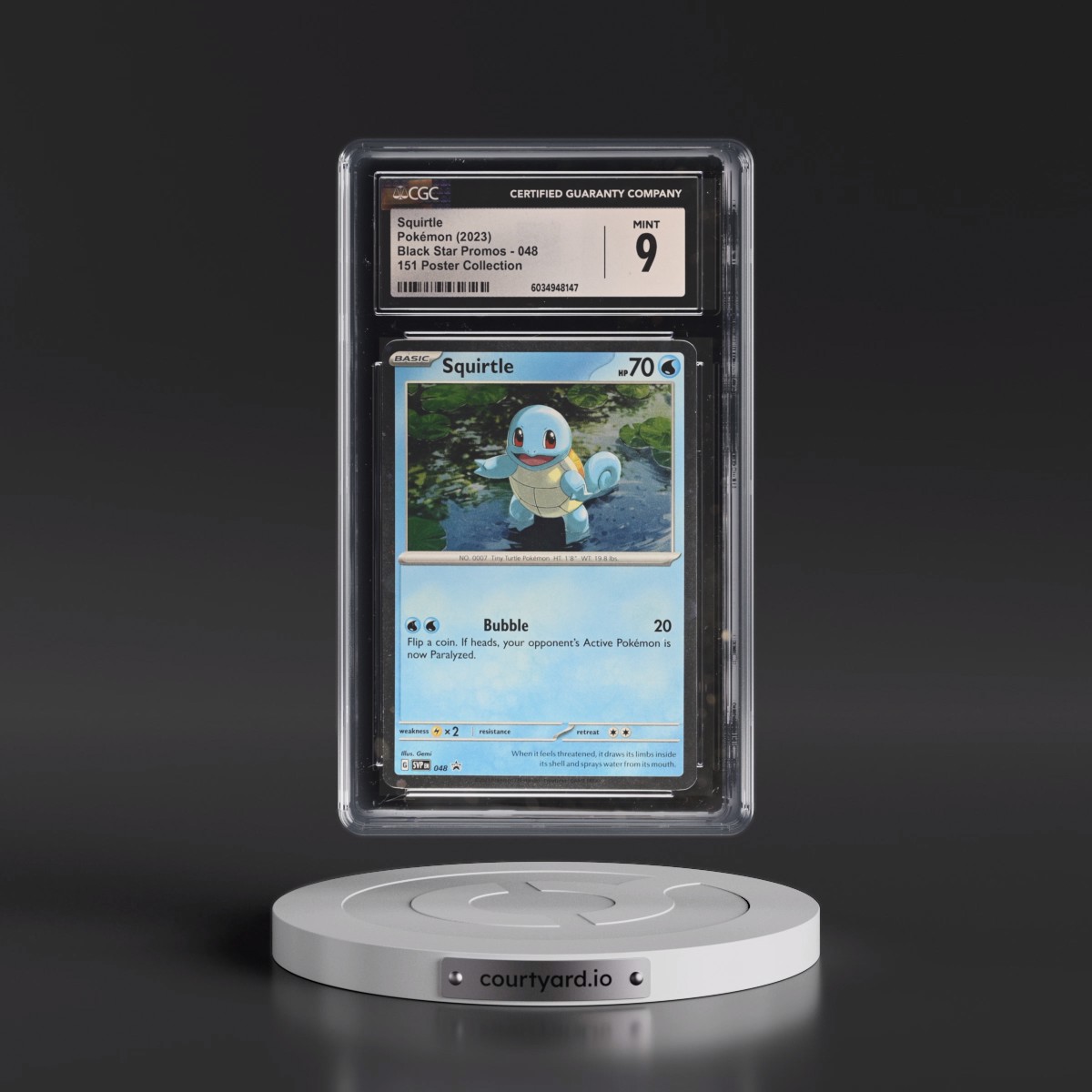 2023 Black Star Promos - Scarlet & Violet SVP EN #048 Squirtle - 151 Poster Collection (Cosmos Holo) (CGC 9 MINT)