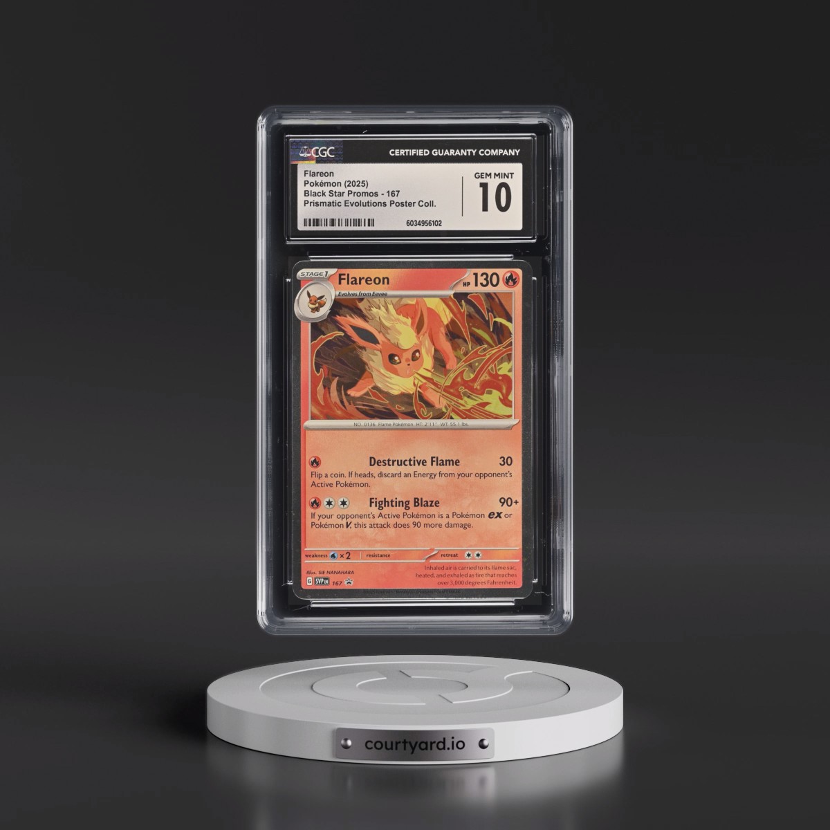 2023 Black Star Promos - Scarlet & Violet SVP EN #167 Flareon - Prismatic Evolutions Poster Collection (Cosmos Holo) (CGC 10 GEM MINT)