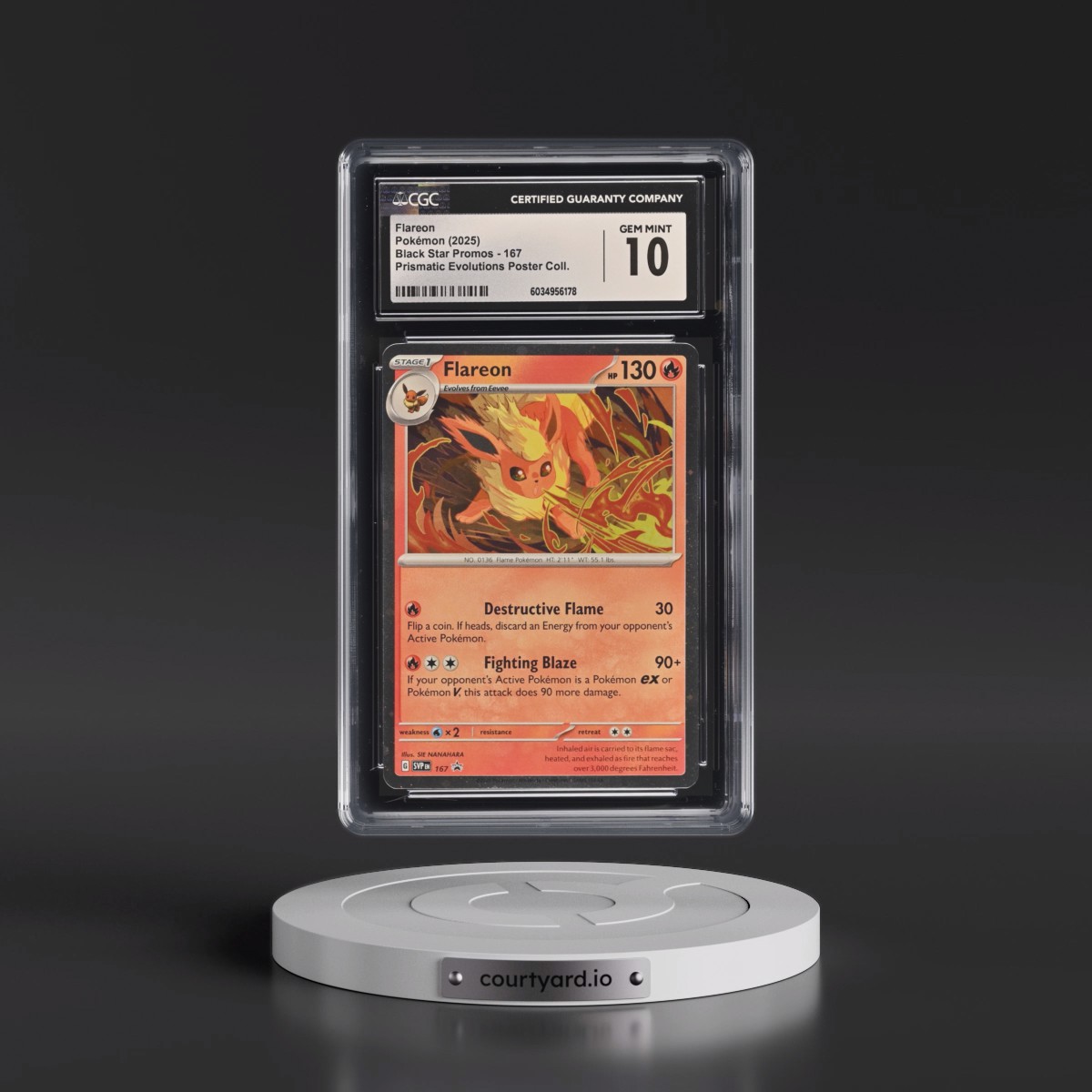 2023 Black Star Promos - Scarlet & Violet SVP EN #167 Flareon - Prismatic Evolutions Poster Collection (Cosmos Holo) (CGC 10 GEM MINT)