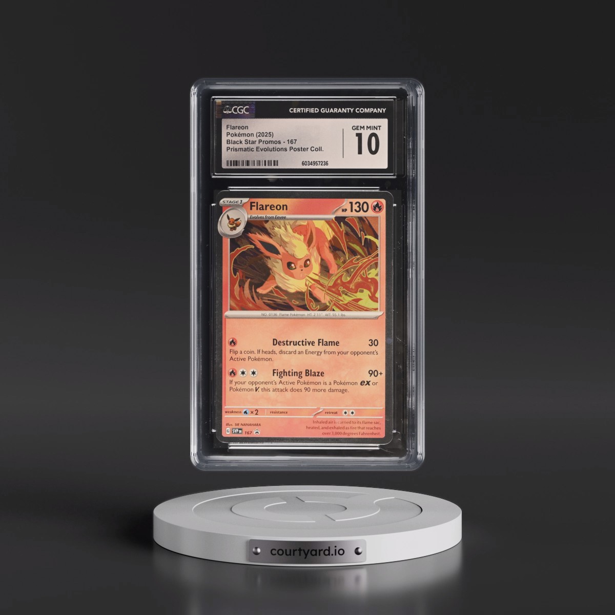 2023 Black Star Promos - Scarlet & Violet SVP EN #167 Flareon - Prismatic Evolutions Poster Collection (Cosmos Holo) (CGC 10 GEM MINT)