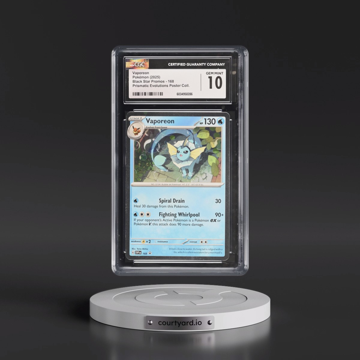 2023 Black Star Promos - Scarlet & Violet SVP EN #168 Vaporeon - Prismatic Evolutions Poster Collection (Cosmos Holo) (CGC 10 GEM MINT)