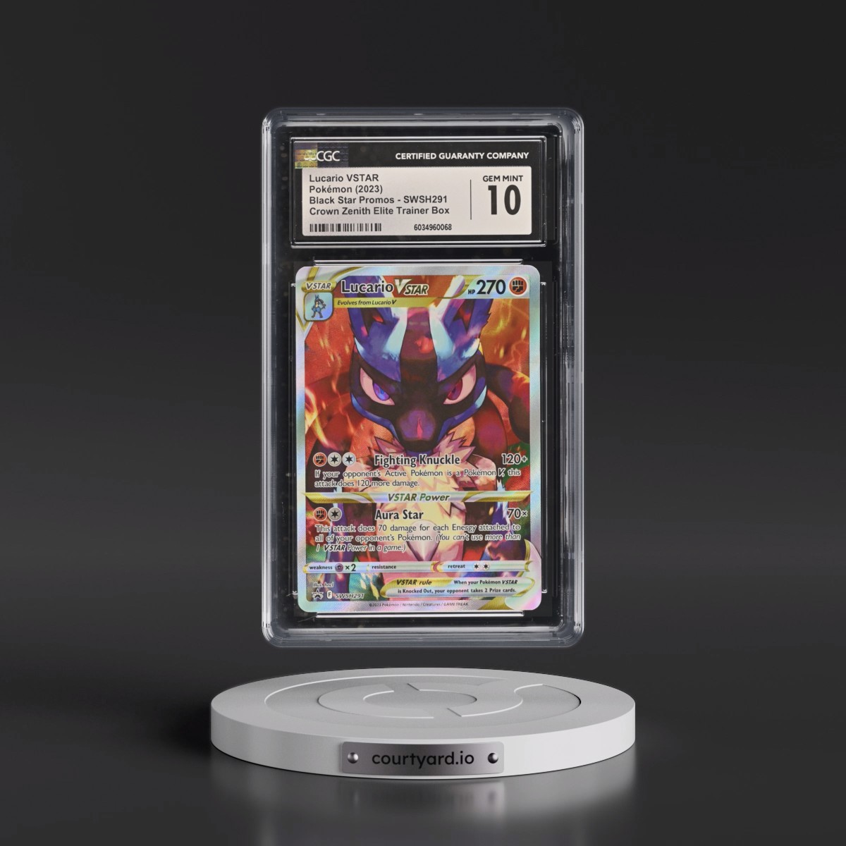 2017 Black Star Promos - Sword & Shield #SWSH291 Lucario VSTAR - Crown Zenith Elite Trainer Box (Holo) (CGC 10 GEM MINT)