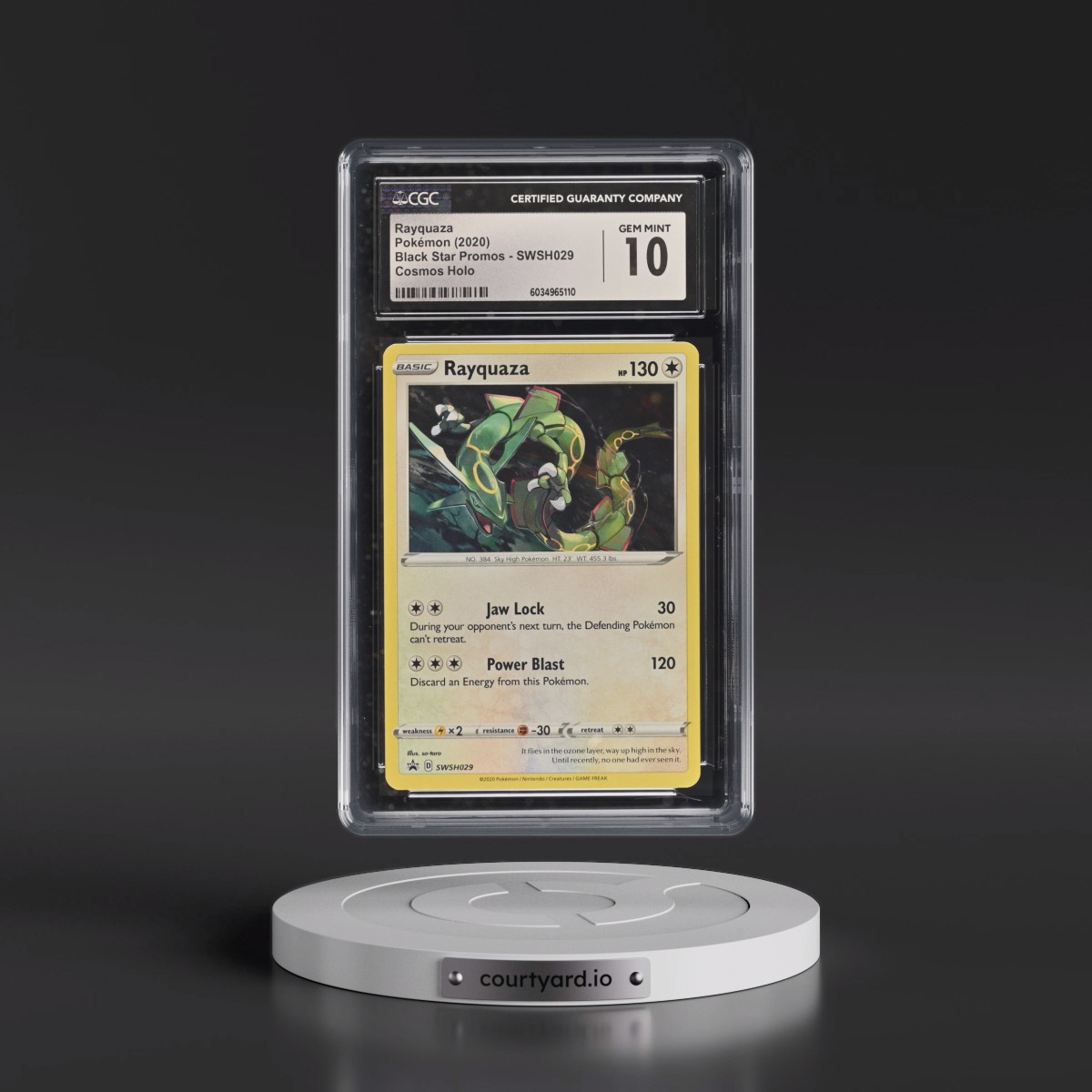 2017 Black Star Promos - Sword & Shield #SWSH029 Rayquaza - Cosmos Holo (CGC 10 GEM MINT)