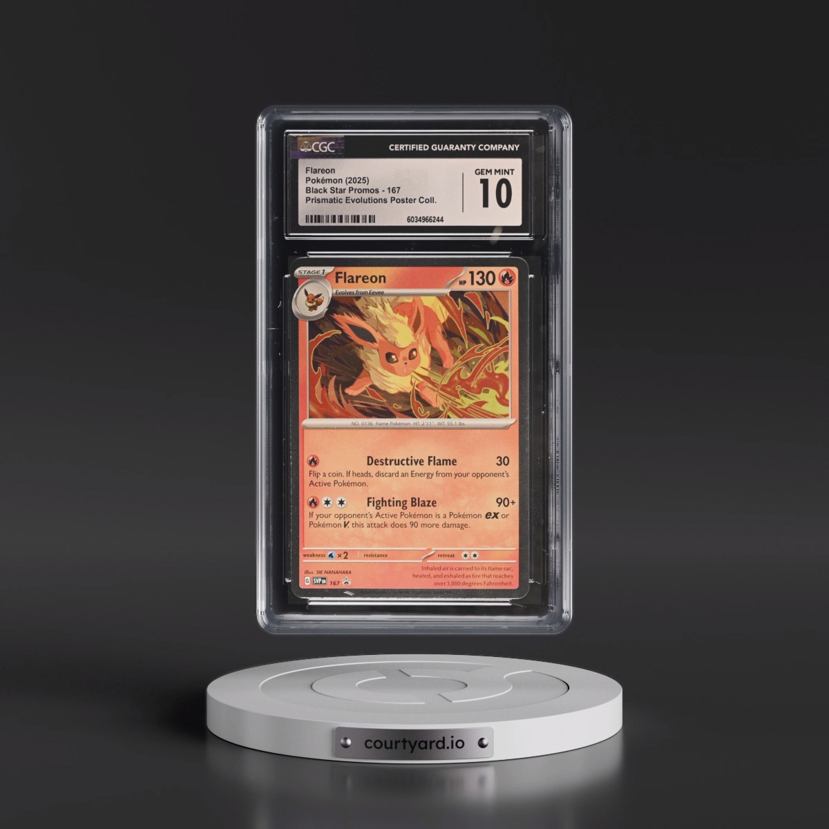 2023 Black Star Promos - Scarlet & Violet SVP EN #167 Flareon - Prismatic Evolutions Poster Collection (Cosmos Holo) (CGC 10 GEM MINT)