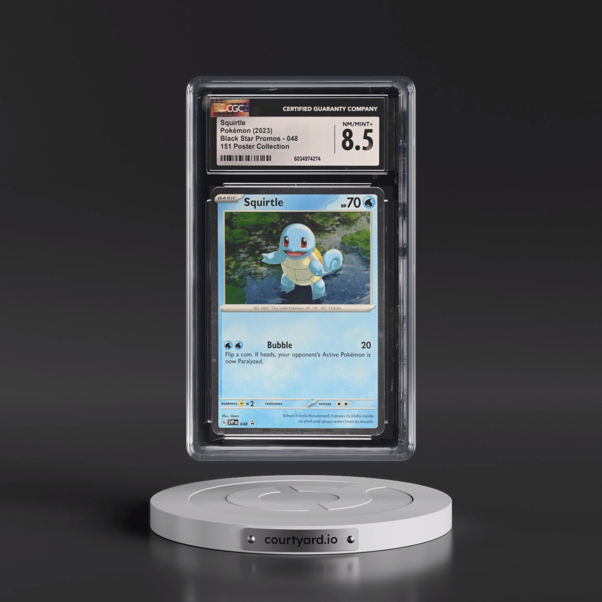 2023 Black Star Promos - Scarlet & Violet SVP EN #048 Squirtle - 151 Poster Collection (Cosmos Holo) (CGC 8.5 NM-MT+)
