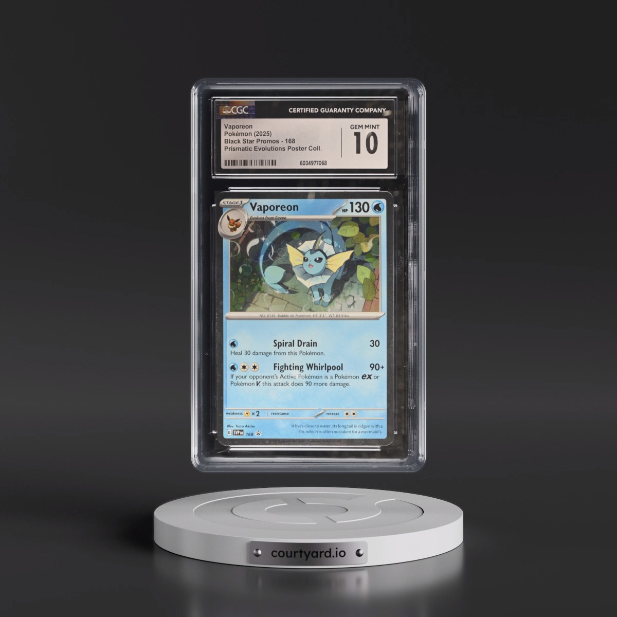 2023 Black Star Promos - Scarlet & Violet SVP EN #168 Vaporeon - Prismatic Evolutions Poster Collection (Cosmos Holo) (CGC 10 GEM MINT)