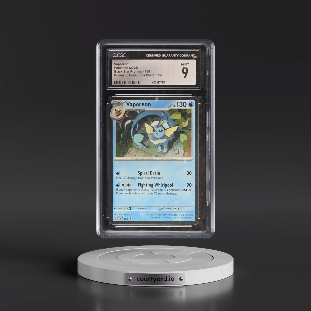 2023 Black Star Promos - Scarlet & Violet SVP EN #168 Vaporeon - Prismatic Evolutions Poster Collection (Cosmos Holo) (CGC 9 MINT)