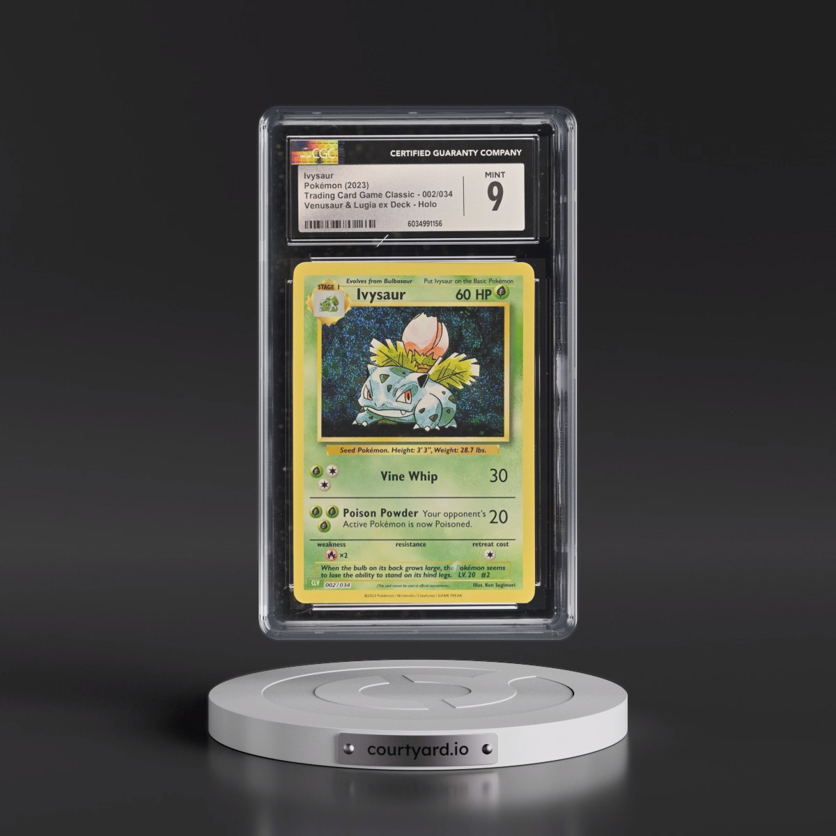 2023 Trading Card Game Classic - CLV, CLC, CLB #002/034 Ivysaur - Venusaur & Lugia ex Deck - CLV Holo (CGC 9 MINT)