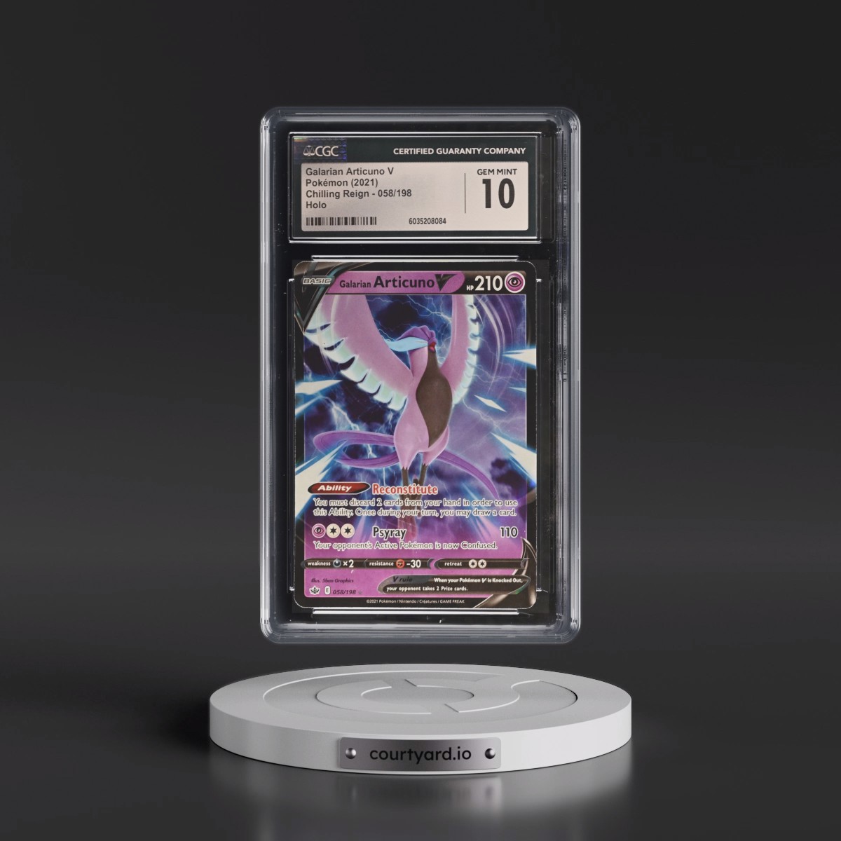 2021 Chilling Reign #058/198 Galarian Articuno V - Holo (CGC 10 GEM MINT)