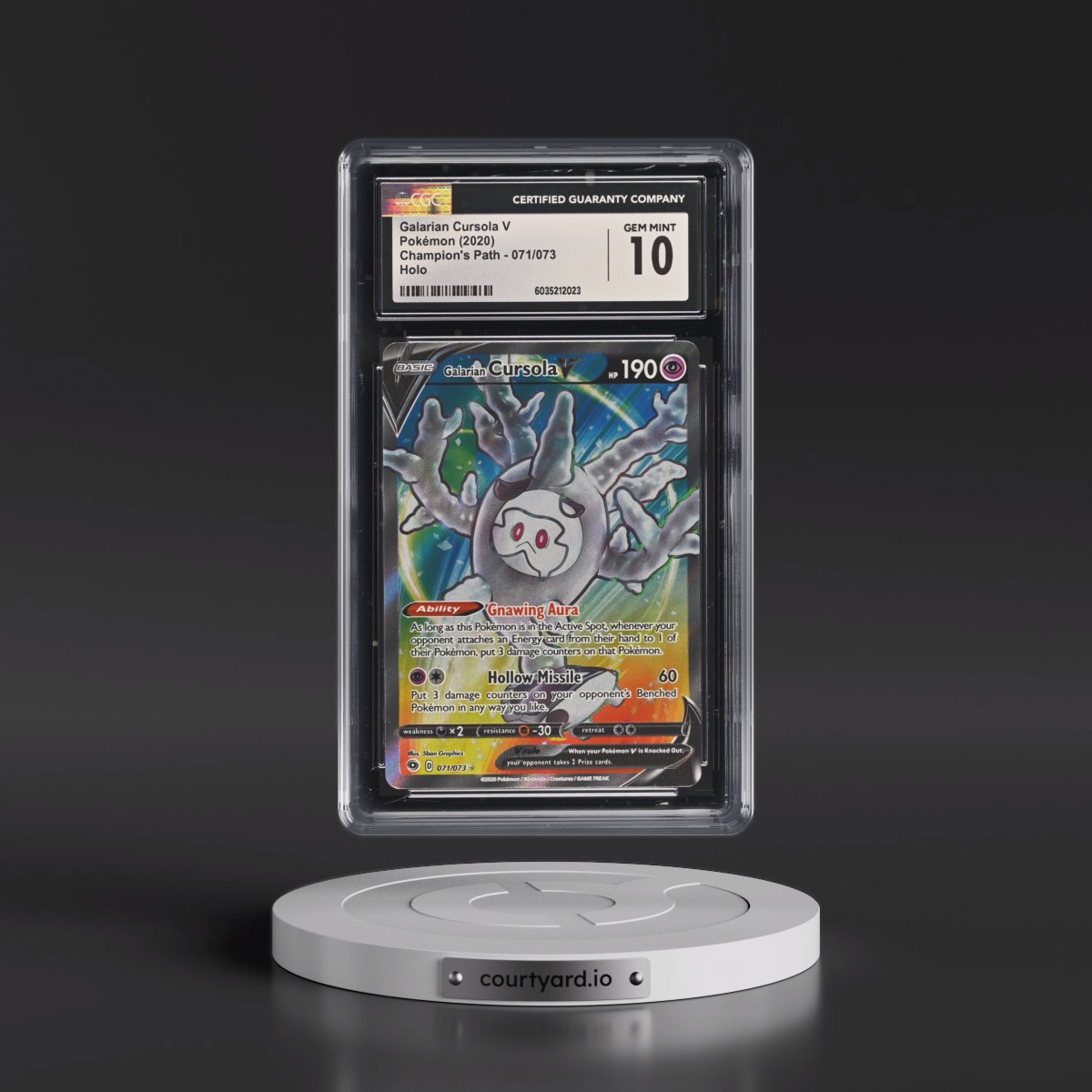 2020 Champion's Path #071/073 Galarian Cursola V - Ultra Rare Holo (CGC 10 GEM MINT)