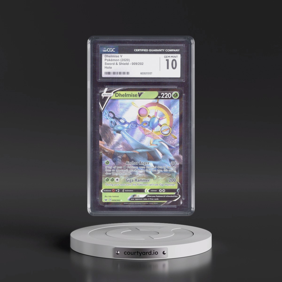 2020 Sword & Shield #009/202 Dhelmise V - Holo (CGC 10 GEM MINT)