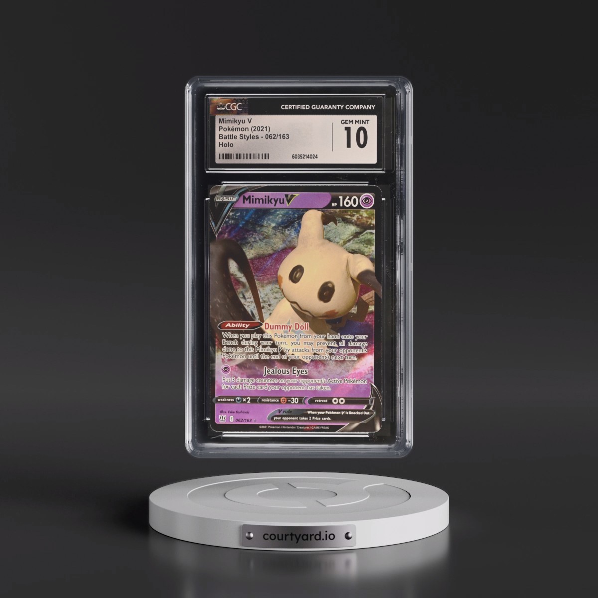 2021 Battle Styles #062/163 Mimikyu V - Holo (CGC 10 GEM MINT)