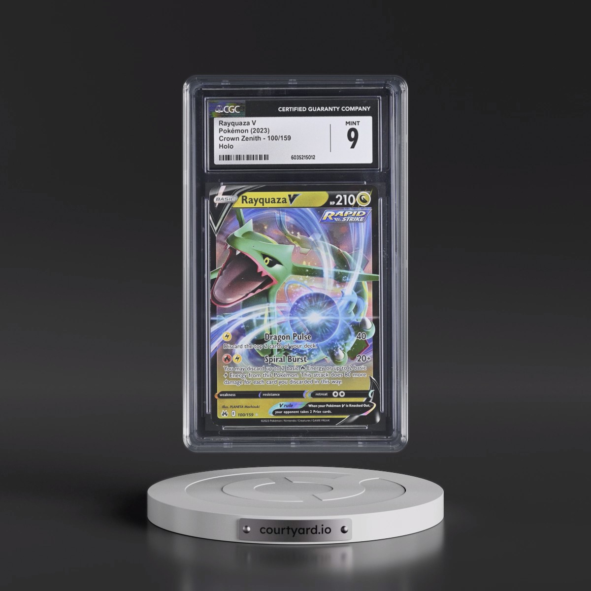 2023 Crown Zenith #100/159 Rayquaza V - Holo (CGC 9 MINT)