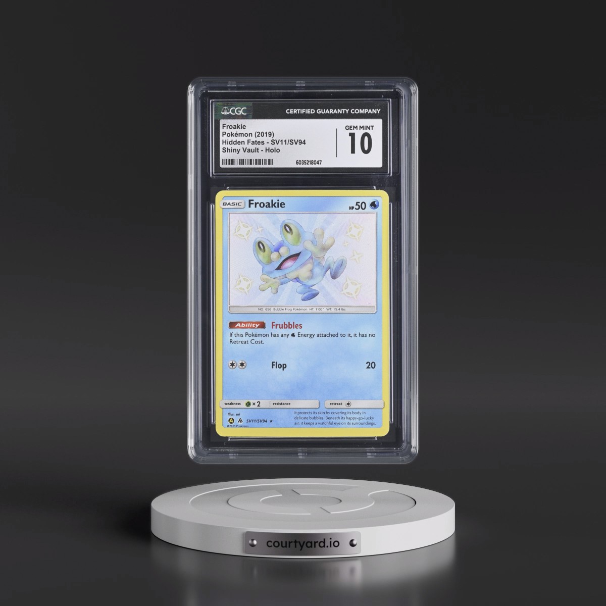 2019 Hidden Fates #SV11/SV94 Froakie - Shiny Vault Holo (CGC 10 GEM MINT)