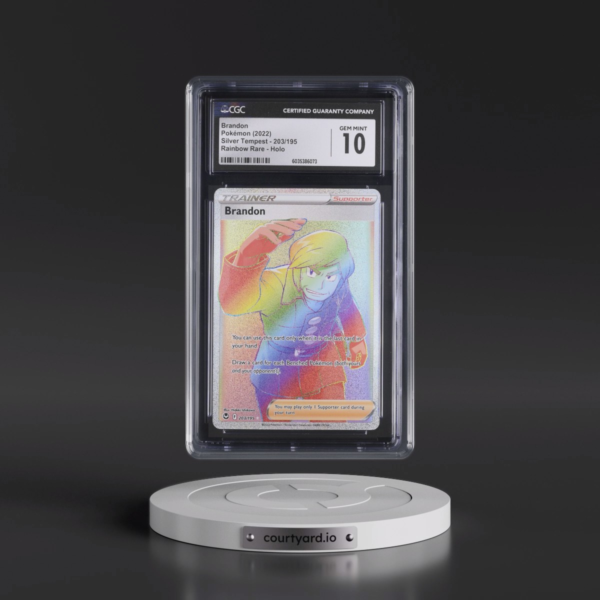 2022 Silver Tempest #203/195 Brandon - Rainbow Holo (CGC 10 GEM MINT)
