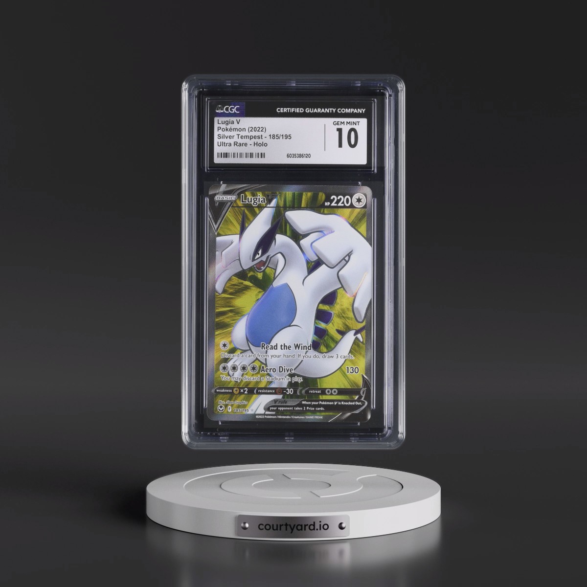 2022 Silver Tempest #185/195 Lugia V - Ultra Rare Holo (CGC 10 GEM MINT)