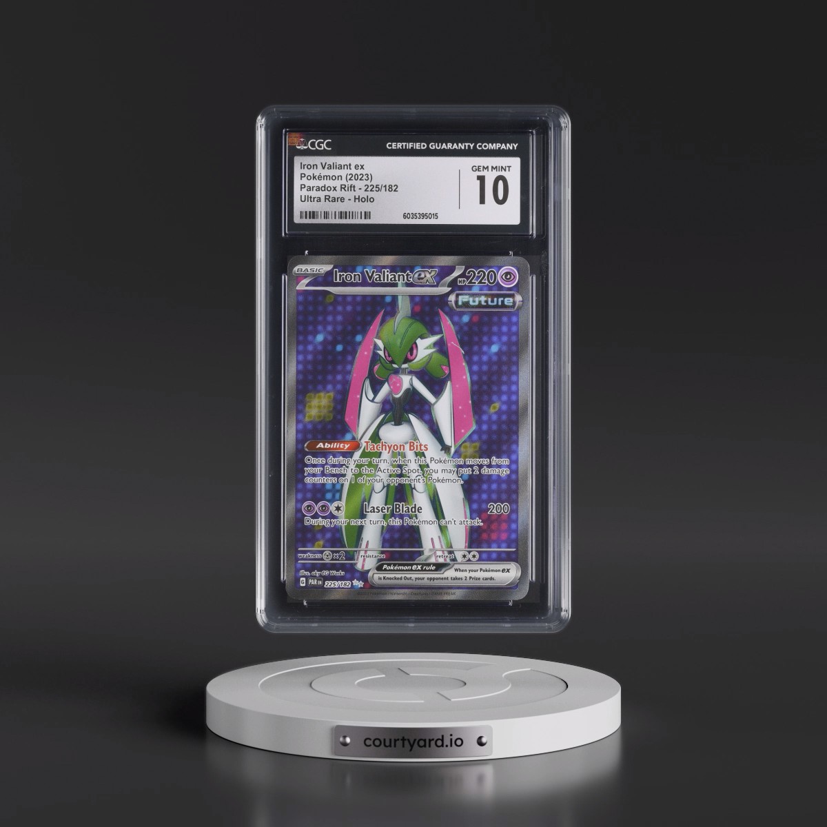 2023 Paradox Rift - PAR EN #225/182 Iron Valiant ex - Ultra Rare Holo (CGC 10 GEM MINT)