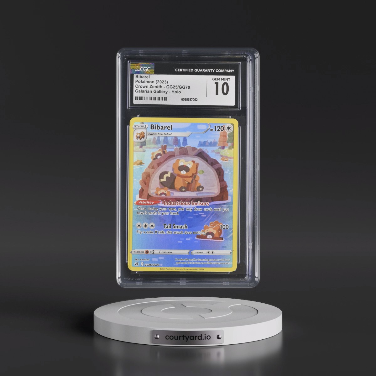 2023 Crown Zenith #GG25/GG70 Bibarel - Galarian Gallery Holo (CGC 10 GEM MINT)