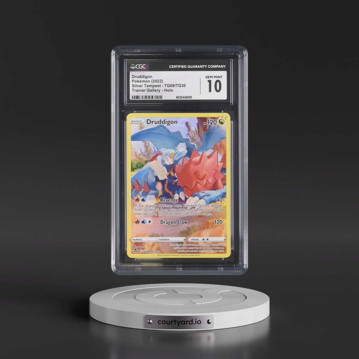 2022 Silver Tempest #TG09/TG30 Druddigon - Trainer Gallery Holo (CGC 10 GEM MINT)