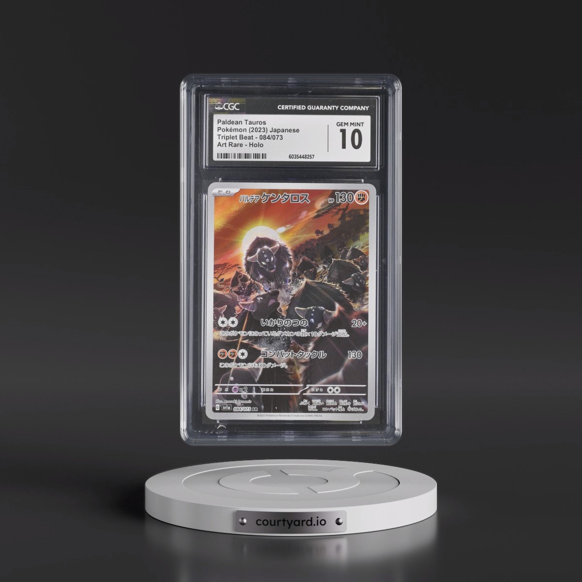 2023 Triplet Beat #084/073 Paldean Tauros - Art Rare Holo (CGC 10 GEM MINT)