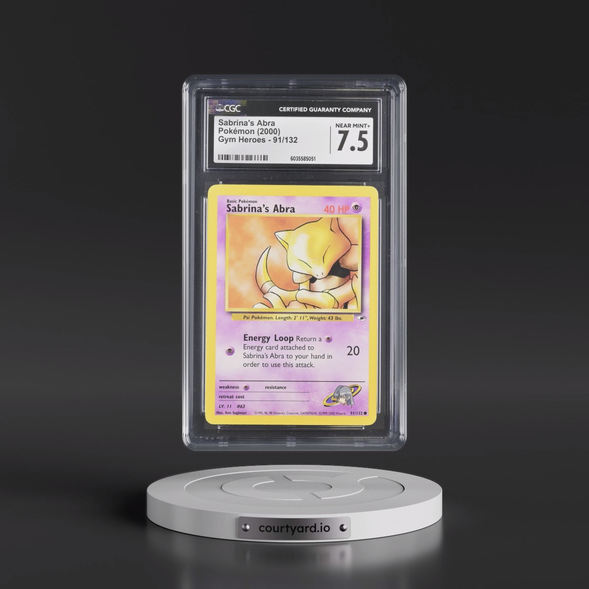 2000 Gym Heroes #91/132 Sabrina's Abra (CGC 7.5 NM+)
