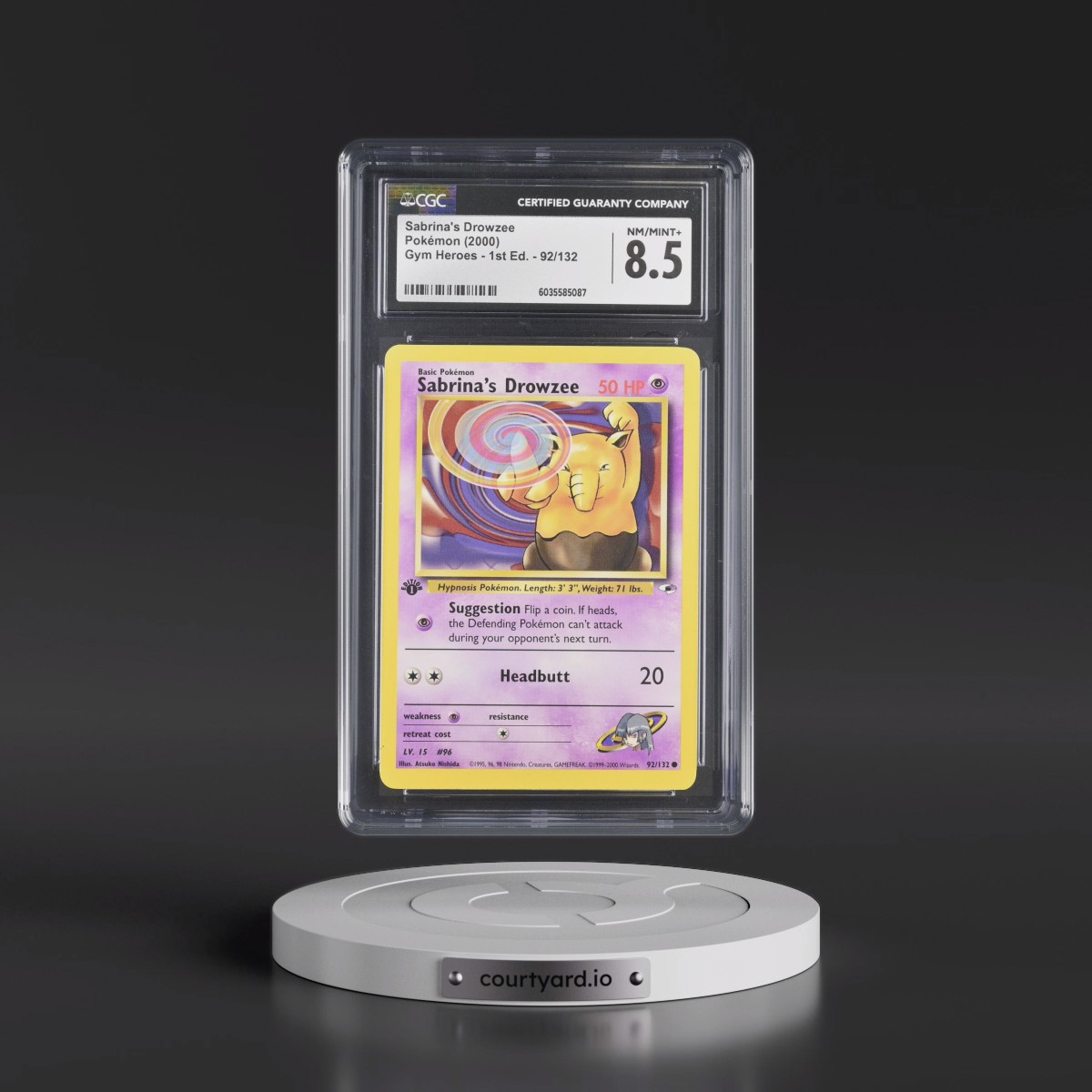 2000 Gym Heroes #92/132 Sabrina's Drowzee - 1st Edition 1st Edition (CGC 8.5 NM-MT+)