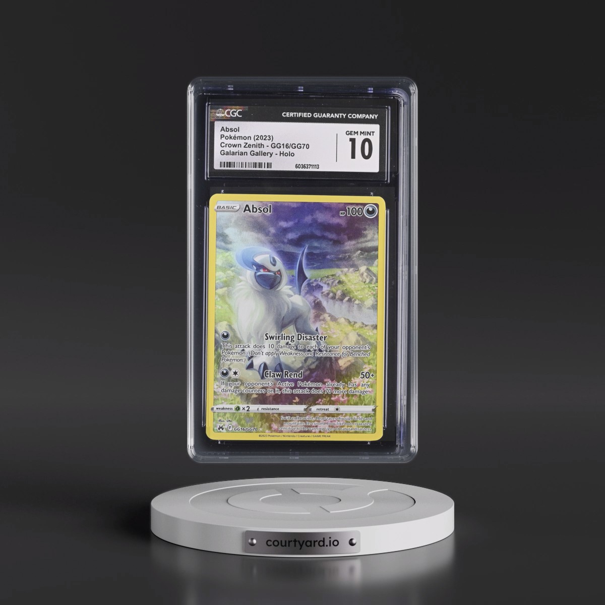 2023 Crown Zenith #GG16/GG70 Absol - Galarian Gallery Holo (CGC 10 GEM MINT)