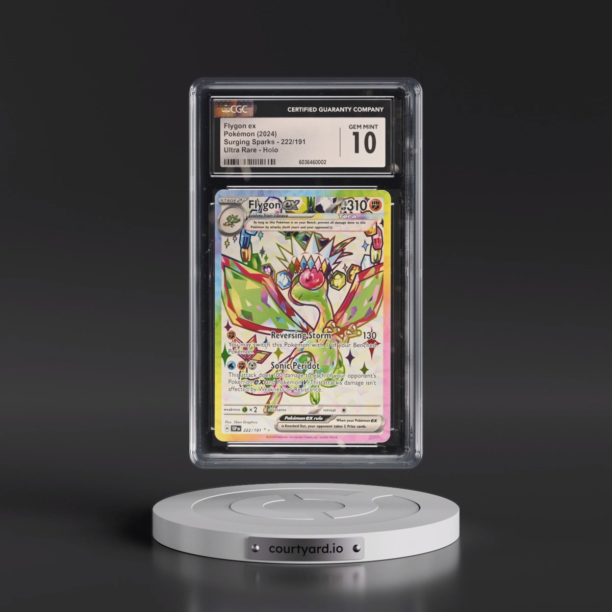 2024 Surging Sparks - SSP EN #222/191 Flygon ex - Ultra Rare Holo (CGC 10 GEM MINT)
