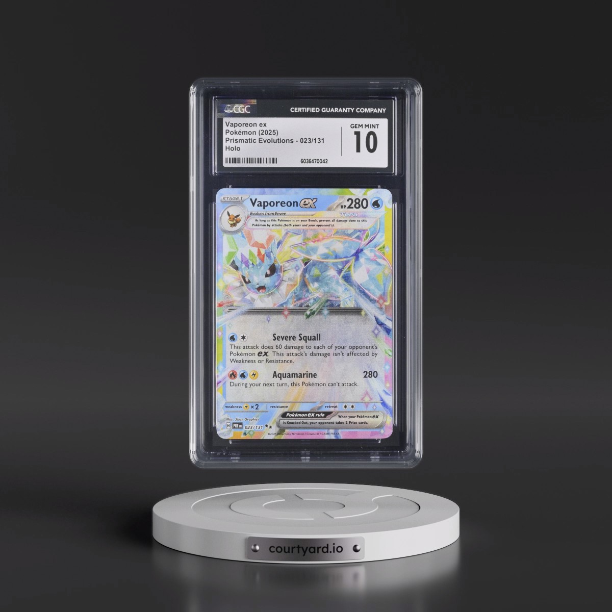 2024 Prismatic Evolutions - PRE EN #023/131 Vaporeon ex - Holo (CGC 10 GEM MINT)