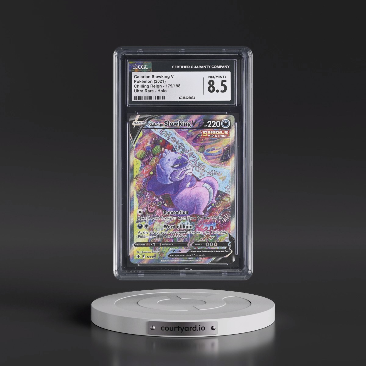 2021 Chilling Reign #179/198 Galarian Slowking V - Ultra Rare Holo (CGC 8.5 NM-MT+)