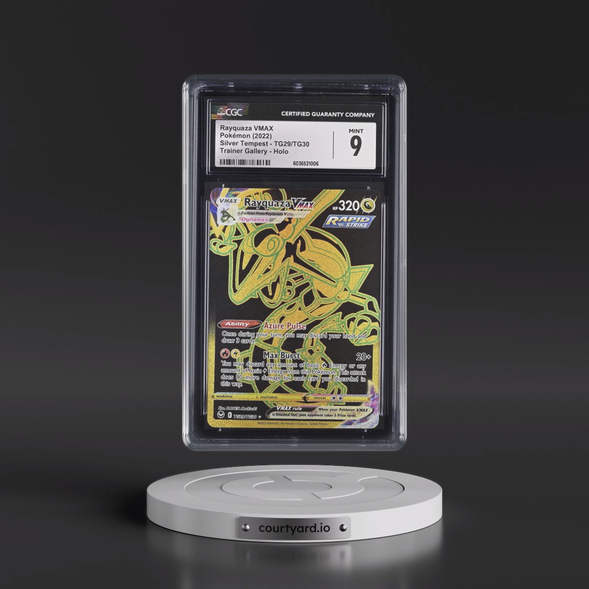 2022 Silver Tempest #TG29/TG30 Rayquaza VMAX - Trainer Gallery Holo (CGC 9 MINT)