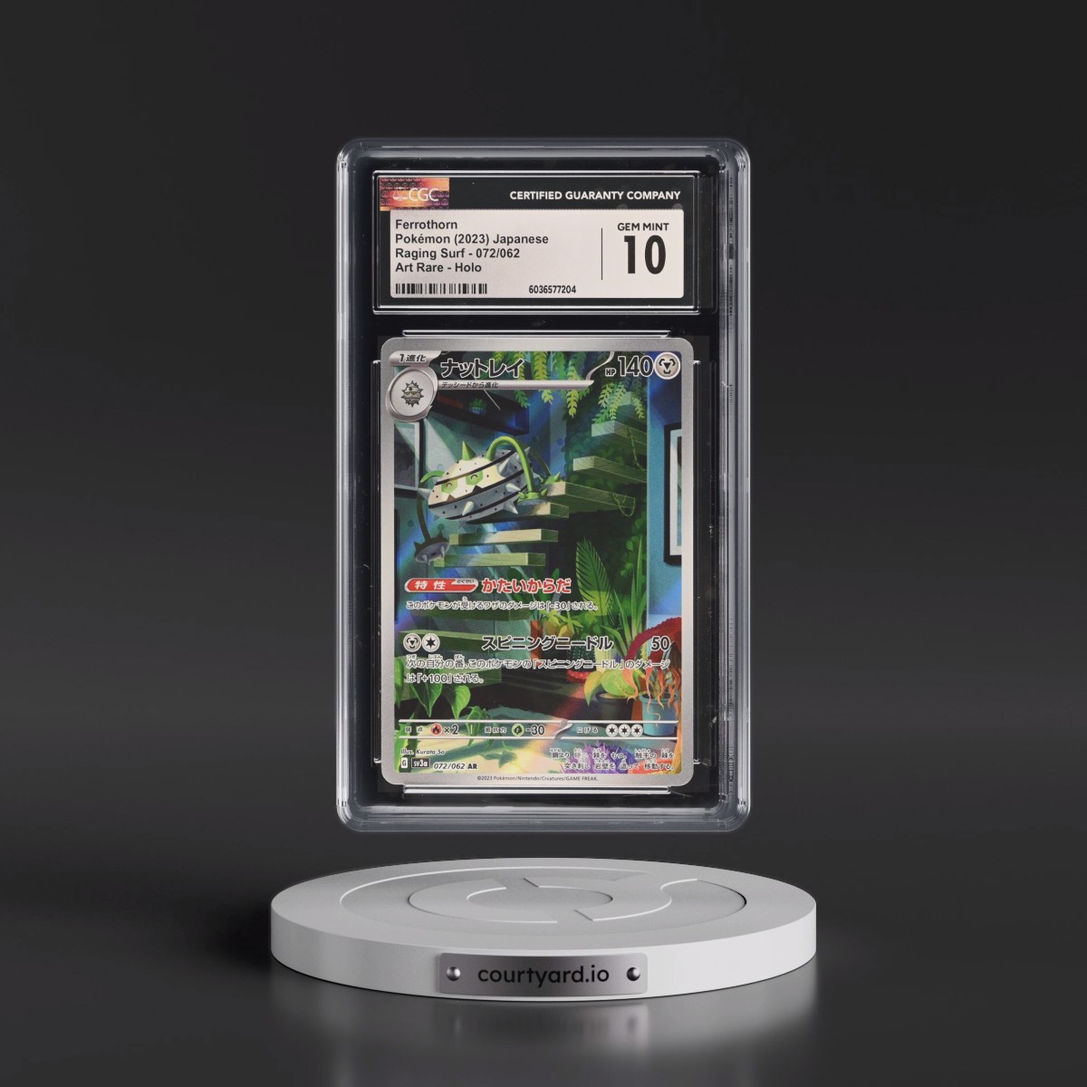 2023 Raging Surf #072/062 Ferrothorn - Art Rare Holo (CGC 10 GEM MINT)