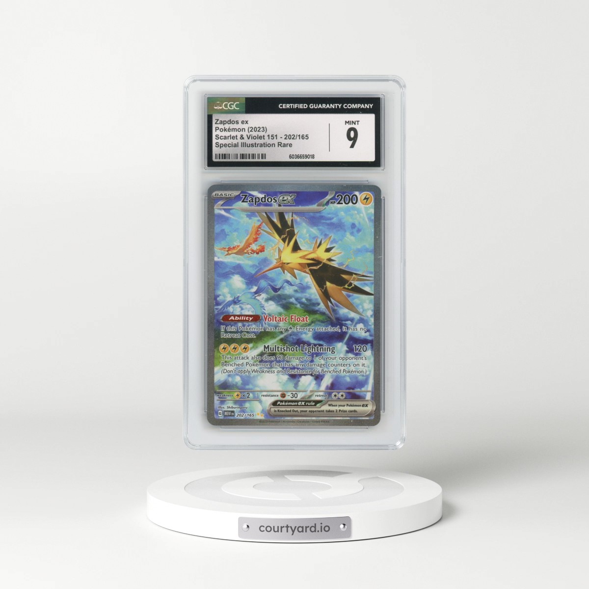 2023 Scarlet & Violet 151 - MEW EN #202/165 Zapdos ex - Special Illustration Rare (CGC 9 MINT)