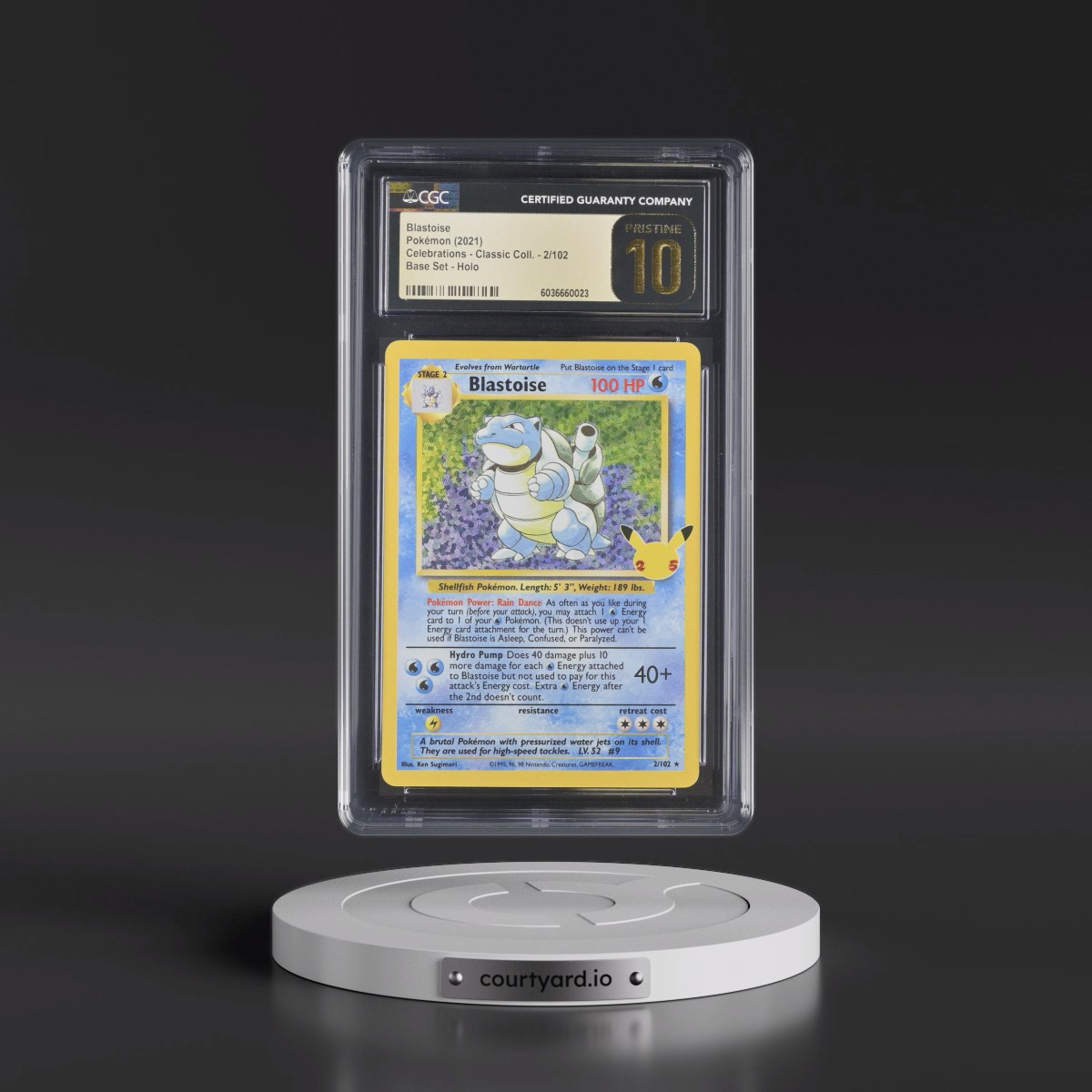 2021 Celebrations - Classic Collection Blastoise - Base Set Holo #2/102 CGC 10