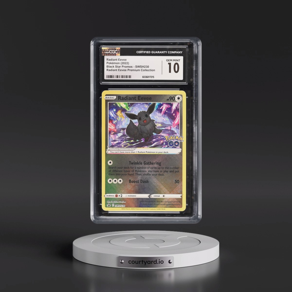 2017 Black Star Promos - Sword & Shield #SWSH230 Radiant Eevee - Holo Radiant Eevee Premium Collection (CGC 10 GEM MINT)