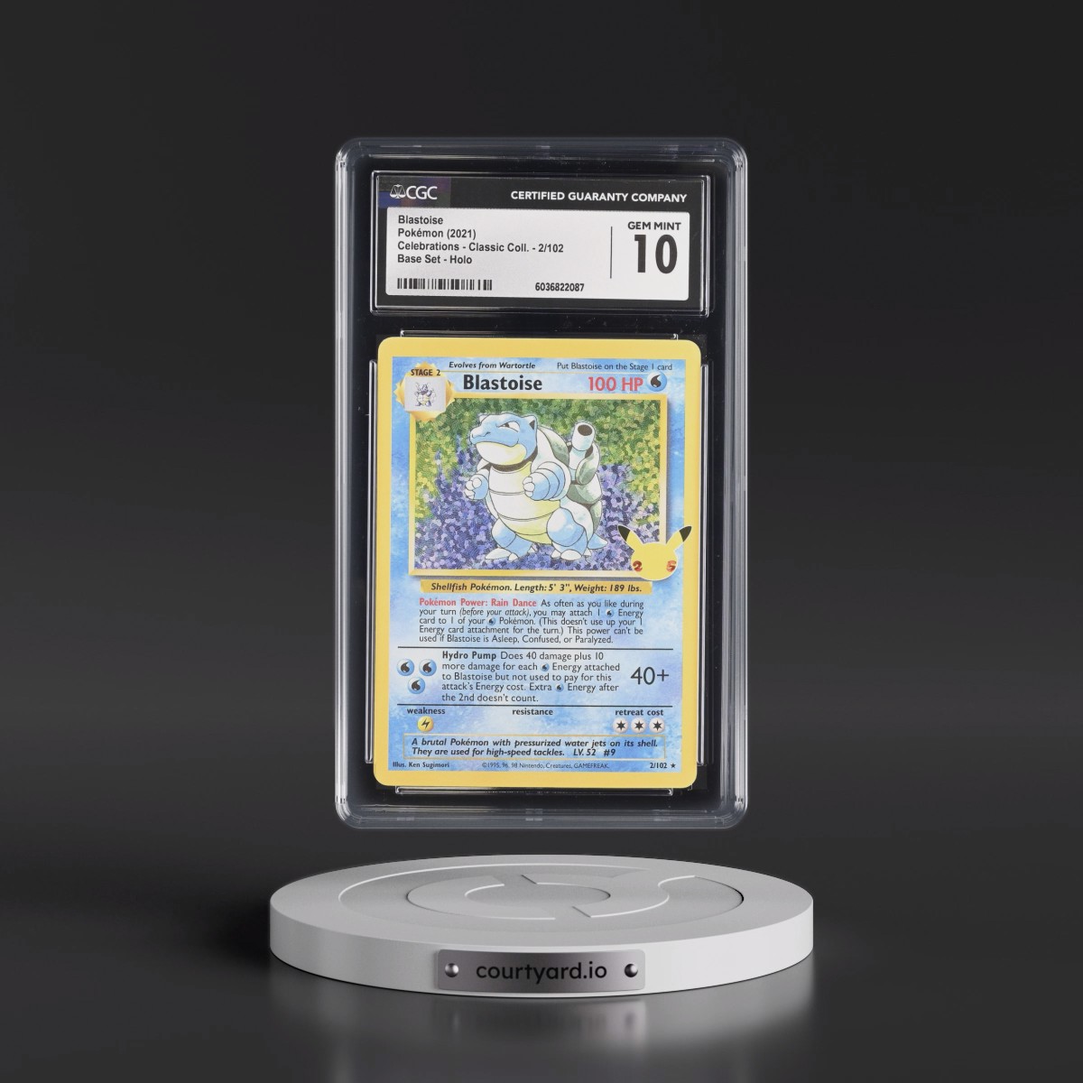 2021 Celebrations - Classic Collection #2/102 Blastoise - Base Set Holo (CGC 10 GEM MINT)