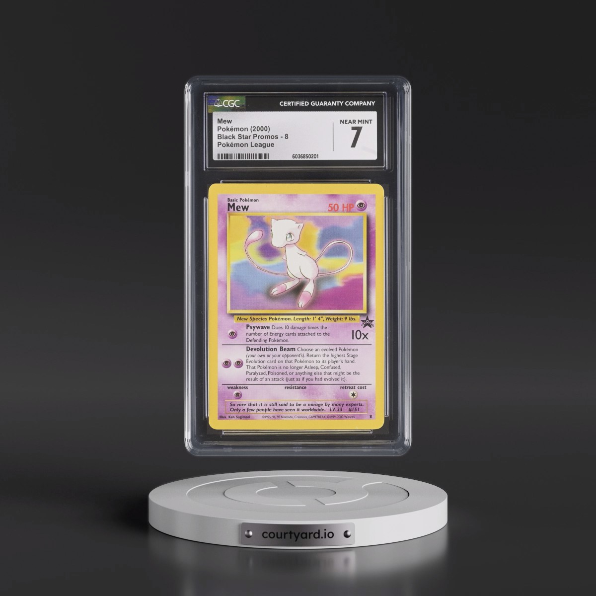 1999 Black Star Promos #8 Mew - Pokémon League (CGC 7 NM)