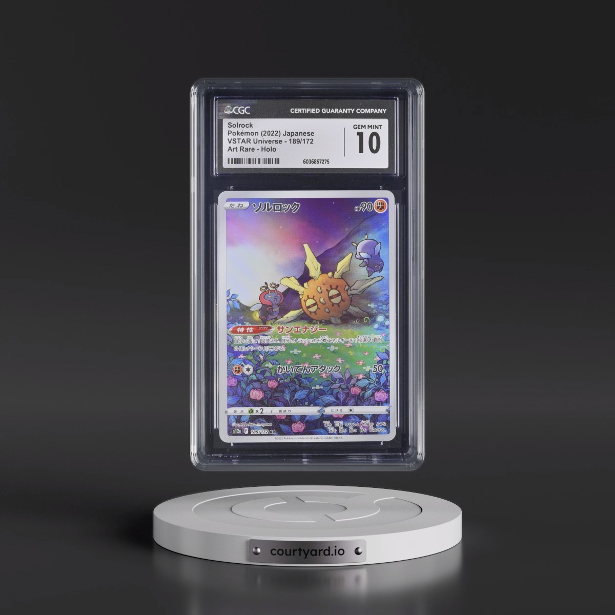 2022 VSTAR Universe #189/172 Solrock - Art Rare Holo (CGC 10 GEM MINT)