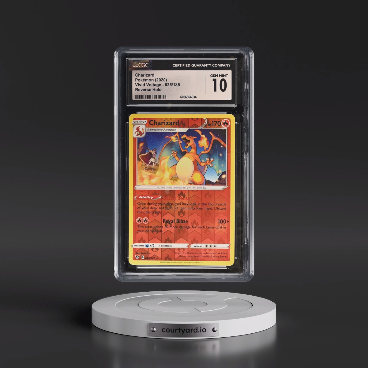 2020 Vivid Voltage #025/185 Charizard - Reverse Holo (CGC 10 GEM MINT)