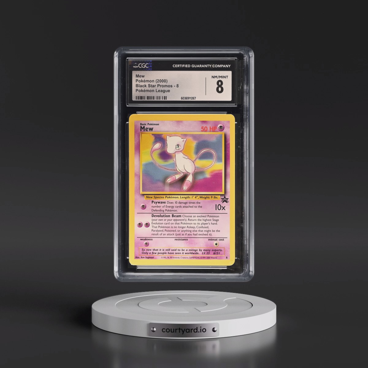 1999 Black Star Promos #8 Mew - Pokémon League (CGC 8 NM-MT)