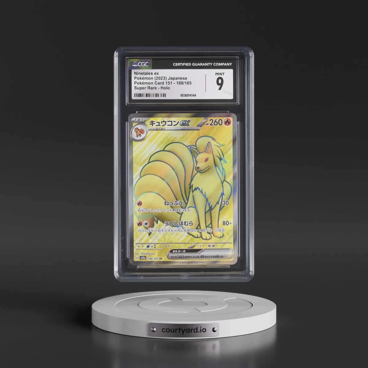 2023 Pokémon Card 151 #188/165 Ninetales ex - Super Rare Holo (CGC 9 MINT)