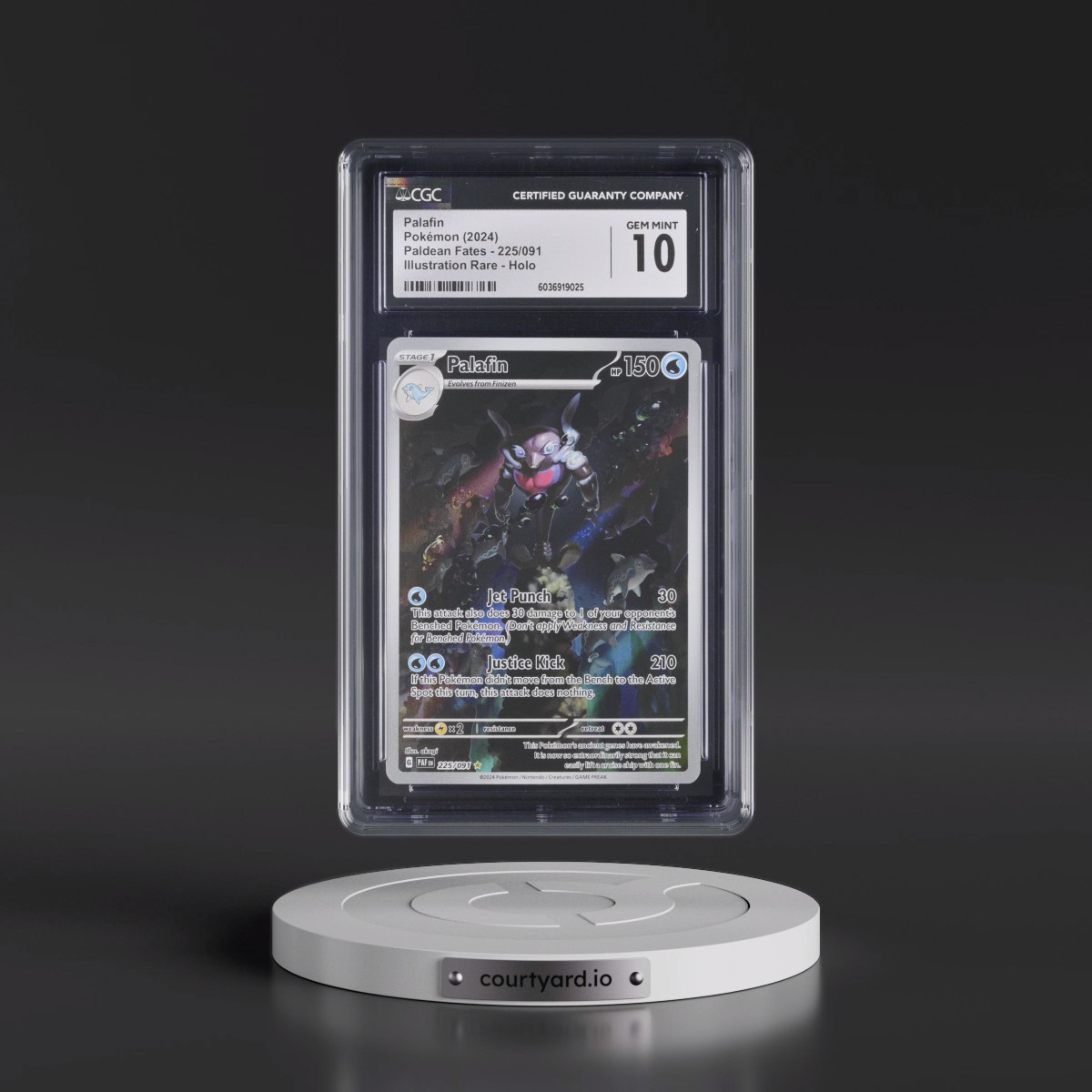 2024 Paldean Fates - PAF EN #225/091 Palafin - Illustration Rare Holo (CGC 10 GEM MINT)