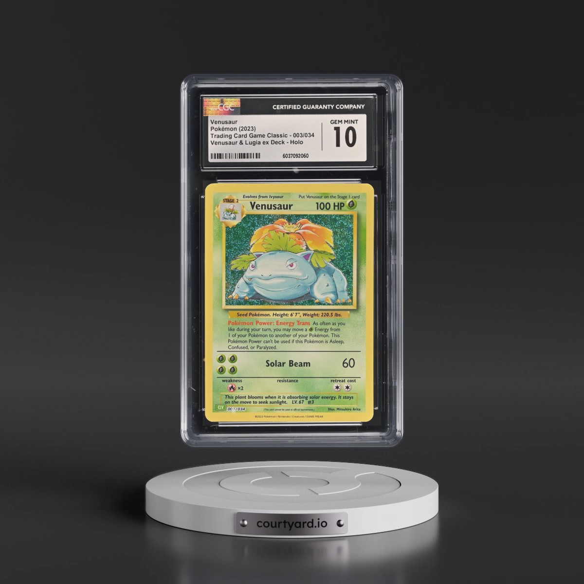 2023 Trading Card Game Classic - CLV, CLC, CLB #003/034 Venusaur - Venusaur & Lugia ex Deck - CLV Holo (CGC 10 GEM MINT)